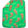 Jay Franco Bluey & Bingo Nogginz Set – 40 x 50 Inch Lightweight Travel Throw Blanket & Pillow – Kids Super Soft 2 Piece Bedding Set(Green – Groot)