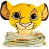 Jay Franco Bluey & Bingo Nogginz Set – 40 x 50 Inch Lightweight Travel Throw Blanket & Pillow – Kids Super Soft 2 Piece Bedding Set(Green – Simba)