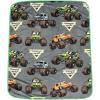 Jay Franco Bluey & Bingo Nogginz Set – 40 x 50 Inch Lightweight Travel Throw Blanket & Pillow – Kids Super Soft 2 Piece Bedding Set(Multi – Monster Jam)
