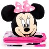 Jay Franco Bluey & Bingo Nogginz Set – 40 x 50 Inch Lightweight Travel Throw Blanket & Pillow – Kids Super Soft 2 Piece Bedding Set(Pink – Minnie Mouse)