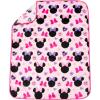 Jay Franco Bluey & Bingo Nogginz Set – 40 x 50 Inch Lightweight Travel Throw Blanket & Pillow – Kids Super Soft 2 Piece Bedding Set(Pink – Minnie Mouse)