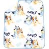 Jay Franco Bluey & Bingo Nogginz Set – 40 x 50 Inch Lightweight Travel Throw Blanket & Pillow – Kids Super Soft 2 Piece Bedding Set(White – Bluey)