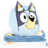 Jay Franco Bluey & Bingo Nogginz Set – 40 x 50 Inch Lightweight Travel Throw Blanket & Pillow – Kids Super Soft 2 Piece Bedding Set(White – Bluey)
