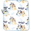 Jay Franco Bluey & Bingo Nogginz Set – 40 x 50 Inch Lightweight Travel Throw Blanket & Pillow – Kids Super Soft 2 Piece Bedding Set(White – Bluey)