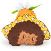 Jay Franco Bluey & Bingo Nogginz Set – 40 x 50 Inch Lightweight Travel Throw Blanket & Pillow – Kids Super Soft 2 Piece Bedding Set(White – Orange Blossom)