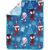 Jay Franco Kids Christmas Plush Throw Blanket – 40 x 50 Inch Soft & Cozy Fleece Throw for Holiday Bedroom & Couch Décor, Official Licensed Product, Blue – Bluey(Blue – Spidey and Friends)
