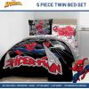 Jay Franco Kids Comforter Set Includes Sheets and Pillow Covers – Soft and Cozy Bed Set for Stylish Room Decor, Beige – Harry Potter, 5 Piece Twin Size Bedding(Black – Spiderman)