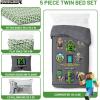 Jay Franco Kids Comforter Set Includes Sheets and Pillow Covers – Soft and Cozy Bed Set for Stylish Room Decor, Beige – Harry Potter, 5 Piece Twin Size Bedding(Grey – Minecraft Movie)