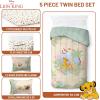 Jay Franco Kids Comforter Set Includes Sheets and Pillow Covers – Soft and Cozy Bed Set for Stylish Room Decor, Beige – Harry Potter, 5 Piece Twin Size Bedding(Multi – Lion King)
