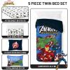 Jay Franco Kids Comforter Set Includes Sheets and Pillow Covers – Soft and Cozy Bed Set for Stylish Room Decor, Beige – Harry Potter, 5 Piece Twin Size Bedding(Blue – Avengers)