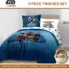 Jay Franco Kids Comforter Set Includes Sheets and Pillow Covers – Soft and Cozy Bed Set for Stylish Room Decor, Beige – Harry Potter, 5 Piece Twin Size Bedding(Blue – the Mandalorian)