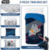 Jay Franco Kids Comforter Set Includes Sheets and Pillow Covers – Soft and Cozy Bed Set for Stylish Room Decor, Beige – Harry Potter, 5 Piece Twin Size Bedding(Dark Blue – Star Wars)