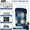 Jay Franco Kids Comforter Set Includes Sheets and Pillow Covers – Soft and Cozy Bed Set for Stylish Room Decor, Beige – Harry Potter, 5 Piece Twin Size Bedding(Blue – Star Wars 01)