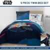 Jay Franco Kids Comforter Set Includes Sheets and Pillow Covers – Soft and Cozy Bed Set for Stylish Room Decor, Beige – Harry Potter, 5 Piece Twin Size Bedding(Dark Blue – Star Wars)