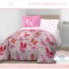 Jay Franco Kids Comforter Set Includes Sheets and Pillow Covers – Soft and Cozy Bed Set for Stylish Room Decor, Beige – Harry Potter, 5 Piece Twin Size Bedding(Pink – Cowgirl)