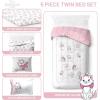 Jay Franco Kids Comforter Set Includes Sheets and Pillow Covers – Soft and Cozy Bed Set for Stylish Room Decor, Beige – Harry Potter, 5 Piece Twin Size Bedding(White – Aristocats)