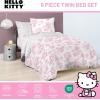 Jay Franco Kids Comforter Set Includes Sheets and Pillow Covers – Soft and Cozy Bed Set for Stylish Room Decor, Blue – Bluey & Bingo, 5 Piece Twin(Multi – Hello Kitty)