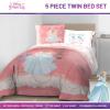 Jay Franco Kids Comforter Set Includes Sheets and Pillow Covers – Soft and Cozy Bed Set for Stylish Room Decor, Blue – Bluey & Bingo, 5 Piece Twin(Pink – Princess Cinderella)