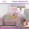 Jay Franco Kids Comforter Set Includes Sheets and Pillow Covers – Soft and Cozy Bed Set for Stylish Room Decor, Blue – Bluey & Bingo, 5 Piece Twin(Pink – Disney Princess)