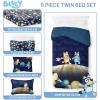 Jay Franco Kids Comforter Set Includes Sheets and Pillow Covers – Soft and Cozy Bed Set for Stylish Room Decor, Blue – Bluey & Bingo, 7 Piece Queen(Blue – Bluey & Bingo)