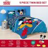 Jay Franco Kids Comforter Set Includes Sheets and Pillow Covers – Soft and Cozy Bed Set for Stylish Room Decor, Blue – Bluey & Bingo, 7 Piece Queen(Blue – Mickey Mouse)