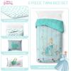 Jay Franco Kids Comforter Set Includes Sheets and Pillow Covers – Soft and Cozy Bed Set for Stylish Room Decor, Blue – Bluey & Bingo, 7 Piece Queen(Blue – Princess Cinderella)