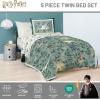 Jay Franco Kids Comforter Set Includes Sheets and Pillow Covers – Soft and Cozy Bed Set for Stylish Room Decor, Blue – Bluey & Bingo, 7 Piece Queen(Green – Harry Potter)
