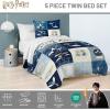Jay Franco Kids Comforter Set Includes Sheets and Pillow Covers – Soft and Cozy Bed Set for Stylish Room Decor, Blue – Bluey & Bingo, 7 Piece Queen(Multi – Harry Potter)