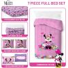 Jay Franco Kids Comforter Set Includes Sheets and Pillow Covers – Soft and Cozy Bed Set for Stylish Room Decor, Blue – Bluey & Bingo, 7 Piece Queen(Pink – Minnie Mouse 02)
