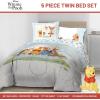 Jay Franco Kids Comforter Set Includes Sheets and Pillow Covers – Soft and Cozy Bed Set for Stylish Room Decor, Blue – Bluey & Bingo, 7 Piece Queen(White – Winnie the Pooh)