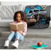 Jay Franco Kids Plush Throw Blanket – Soft & Comfy Throw for Couch or Bed – Cozy Home Décor for Living Room & Bedroom, Pink – Bluey, 40×50 – Travel Blanket(Gray – Monster Jam)