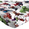 Jay Franco Kids Sheet Set with Fitted, Flat Sheets & Pillow Cover – Ultra-Soft Bedding with Pillowcase for Room Decor, White – Bluey, 4 Piece Full(Multi – Avengers)