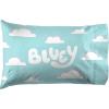 Jay Franco Kids Sheet Set with Fitted, Flat Sheets & Pillow Cover – Ultra-Soft Bedding with Pillowcase for Room Decor, White – Bluey, 4 Piece Full(White – Bluey)