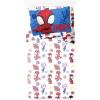 Jay Franco Kids Sheet Set with Fitted, Flat Sheets & Pillow Cover – Ultra-Soft Bedding with Pillowcase for Room Decor, White – Bluey, 4 Piece Full(White – Spidey & Friends)
