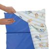 NoJo Bluey Preschool Nap Mat Sheet, Blue, Orange and Green Pinstripe (Official Bluey Licensed)