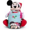 Northwest Bluey Character Hugger Pillow & Silk Touch Throw Blanket Set, 40″ x 50″, Hooray(Mickey Mouse Holiday Joy)