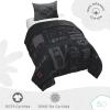Saturday Park Bluey and Bingo Rainbow Clouds Twin Duvet Cover & Sham Set – 2 Piece 100% Organic Cotton Duvet Set – GOTS & Oeko-TEX Certified(Black – Star Wars)