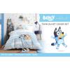 Saturday Park Bluey and Bingo Rainbow Clouds Twin Duvet Cover & Sham Set – 2 Piece 100% Organic Cotton Duvet Set – GOTS & Oeko-TEX Certified(Blue – Bluey)