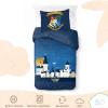Saturday Park Bluey and Bingo Rainbow Clouds Twin Duvet Cover & Sham Set – 2 Piece 100% Organic Cotton Duvet Set – GOTS & Oeko-TEX Certified(Blue – Harry Potter)