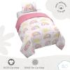 Saturday Park Bluey and Bingo Rainbow Clouds Twin Duvet Cover & Sham Set – 2 Piece 100% Organic Cotton Duvet Set – GOTS & Oeko-TEX Certified(Pink – Rainbow)