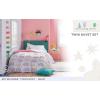 Saturday Park Bluey and Bingo Rainbow Clouds Twin Duvet Cover & Sham Set – 2 Piece 100% Organic Cotton Duvet Set – GOTS & Oeko-TEX Certified(Pink – Rainbow)