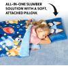 Silk Touch Sherpa Slumber Bag for Boys and Girls, Sleeping Bag with Zipper, 27 x 56 inches(Bluey B for Balloon w/ Pillow)