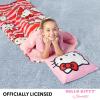 Silk Touch Sherpa Slumber Bag for Boys and Girls, Sleeping Bag with Zipper, 27 x 56 inches(Hello Kitty Bow Friendly w/ Pillow)