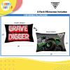 Sunny Side Up Bluey & Bingo (Pack of 2) Reversible Pillowcases – Double Sided Pillow Covers – Kids Super Soft Bedding(Black – Monster Jam)