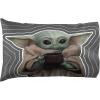 Jay Franco Bluey & Bingo 1 Single Reversible Pillowcase – Double-Sided Kids Super Soft Bedding (Official Bluey Product)(Gray – Mandalorian)
