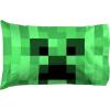Jay Franco Bluey & Bingo 1 Single Reversible Pillowcase – Double-Sided Kids Super Soft Bedding (Official Bluey Product)(Green – Minecraft)