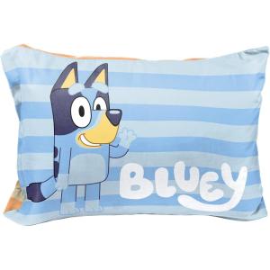 Jay Franco Bluey Hello 1 Single Reversible Pillowcase – Double-Sided Kids Super Soft Bedding (Official Bluey Product)(Blue – Bluey)