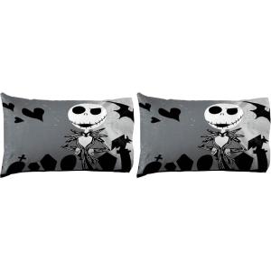 Jay Franco Bluey Hello 1 Single Reversible Pillowcase – Double-Sided Kids Super Soft Bedding (Official Bluey Product)(Gray – Nightmare Before Christmas)