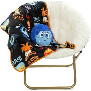 Jay Franco Bluey & Bingo Nogginz Set – 40 x 50 Inch Lightweight Travel Throw Blanket & Pillow – Kids Super Soft 2 Piece Bedding Set(Black – Sadness)