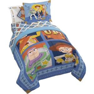 Jay Franco Kids Comforter Set Includes Sheets and Pillow Covers – Soft and Cozy Bed Set for Stylish Room Decor, Beige – Harry Potter, 5 Piece Twin Size Bedding(Blue – Toy Story)